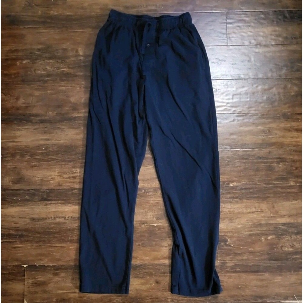 Mens Stafford Rich Navy Blue Lounge Sleep Pajama Pants Small